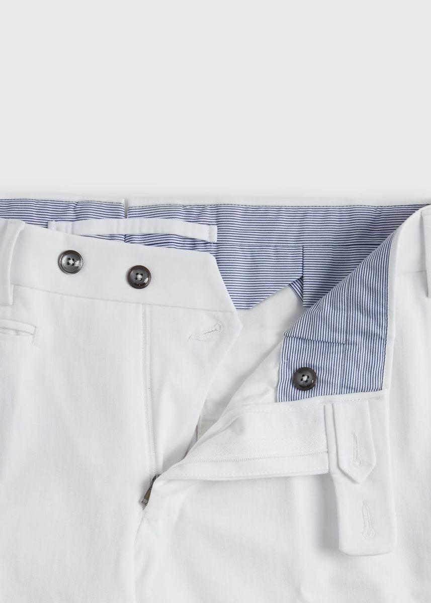 Cotton Stretch Pant - White