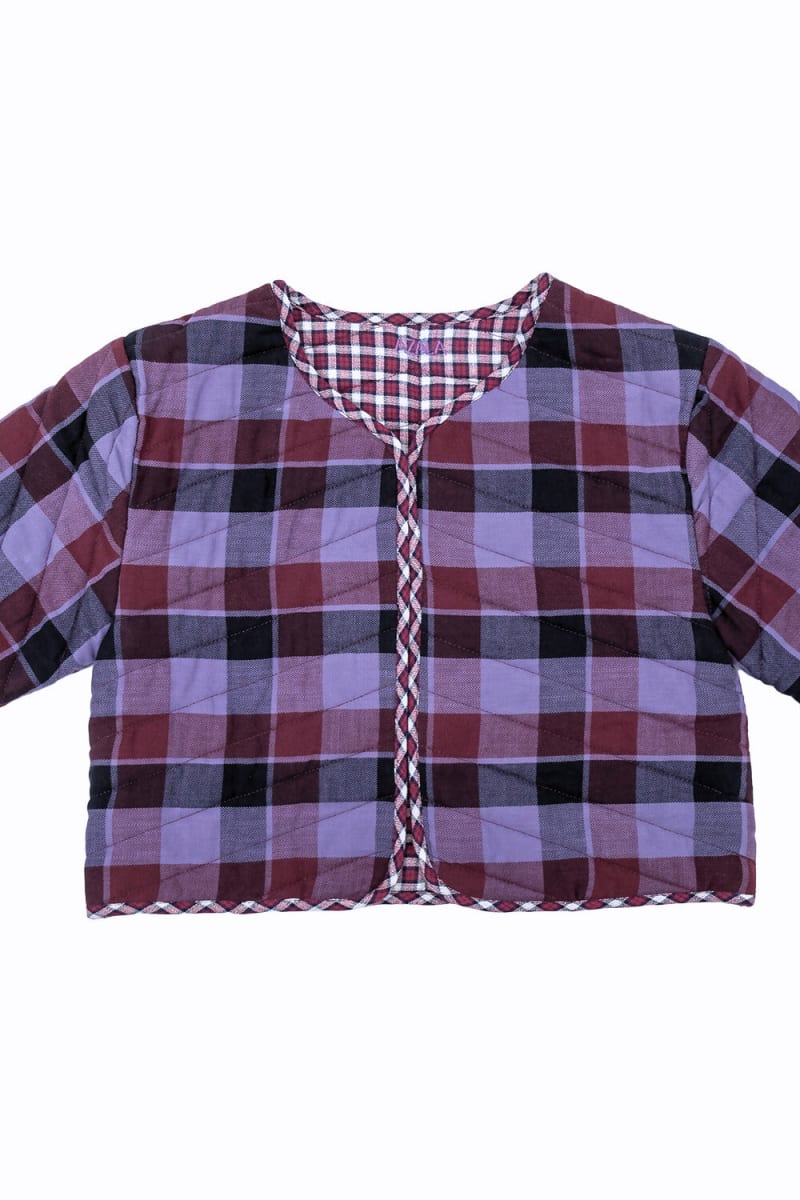 Purple Plaid Baby Jacket Quilt