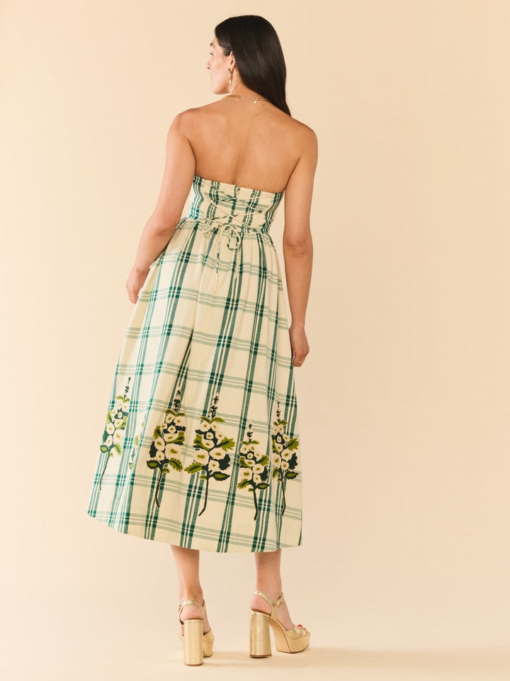 Lucy Dress x McKenzie DePinto - Cream & Green Plaid With Larsen Floral