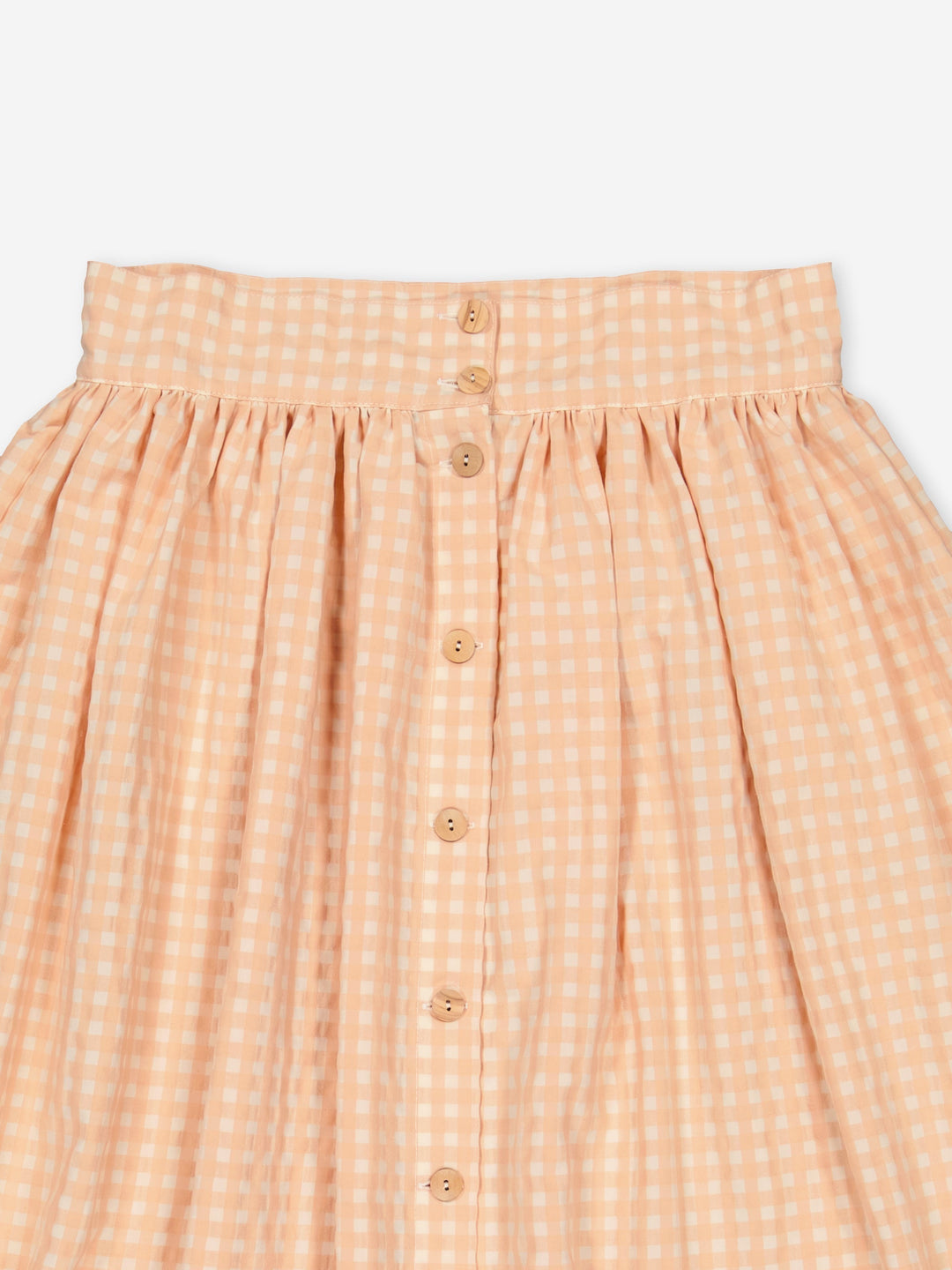 Brigitte Gingham Skirt - Apricot Gingham