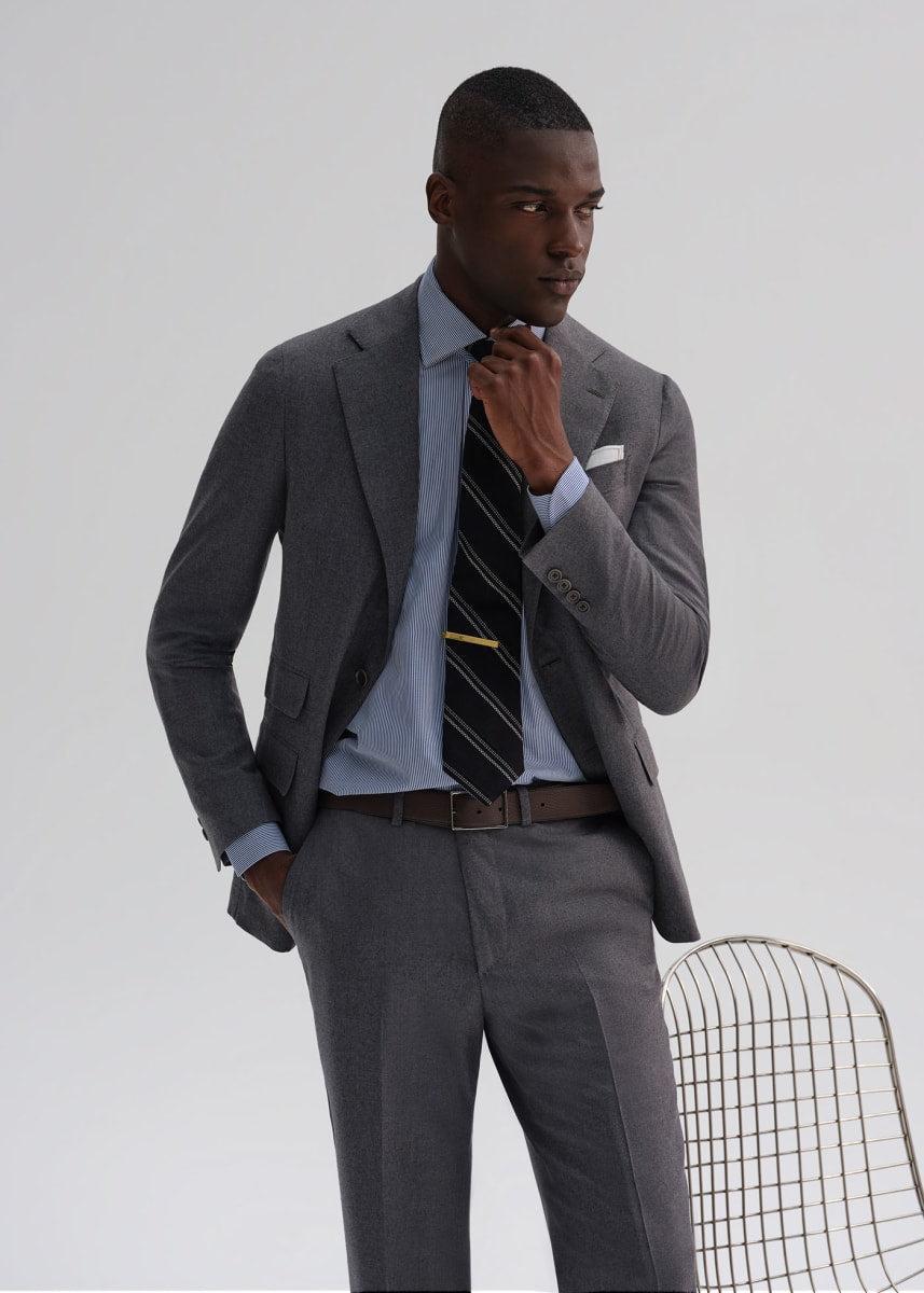 Bengal Stripe Slim Fit Dress Shirt - Blue/White
