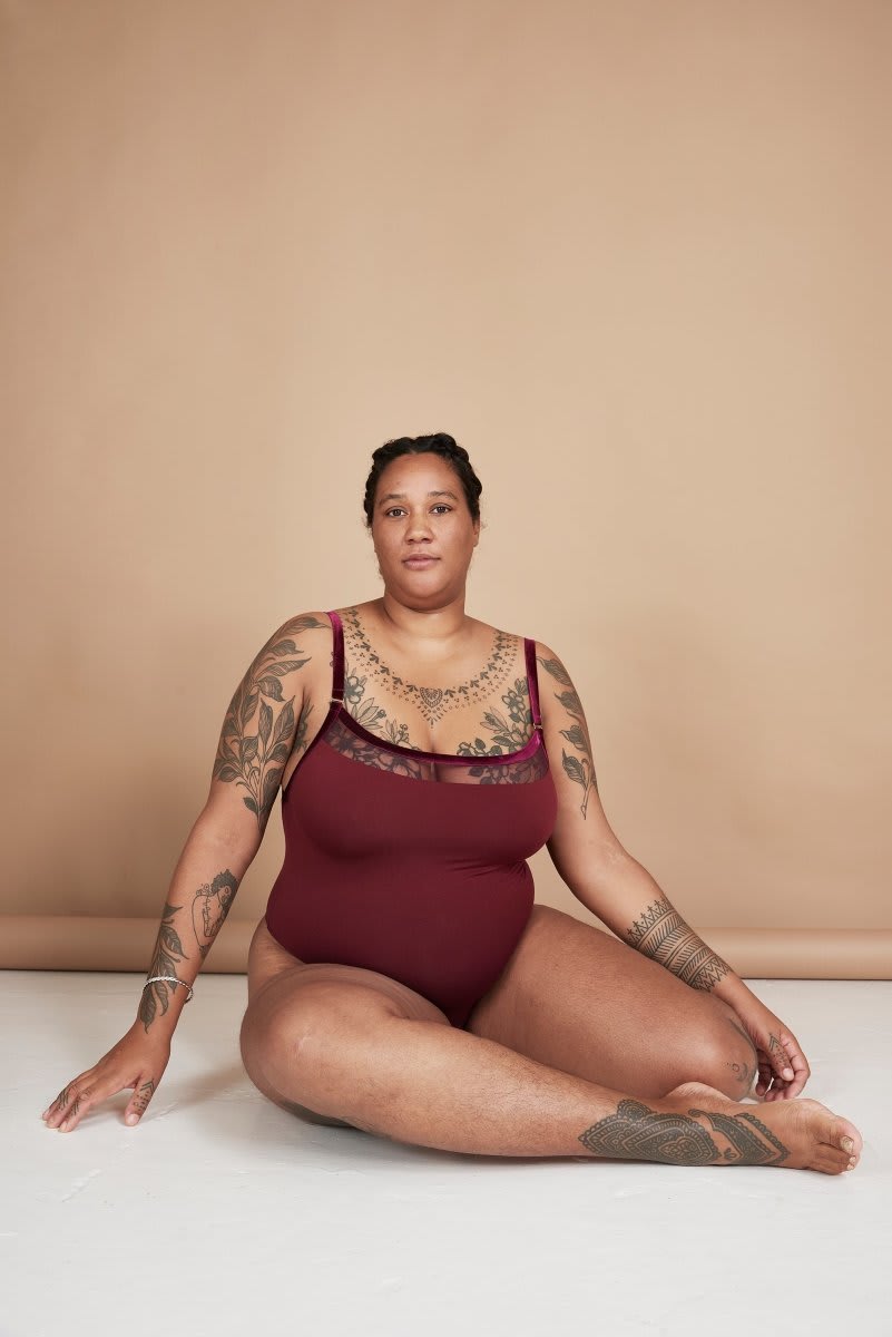 Hot Don't Touch Strappy Bodysuit - Burgundy