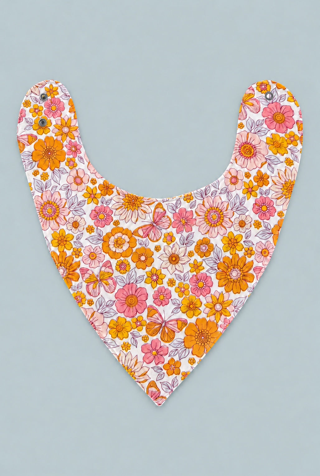 Retro Vintage Flowers Baby Bib - Kim's Calling