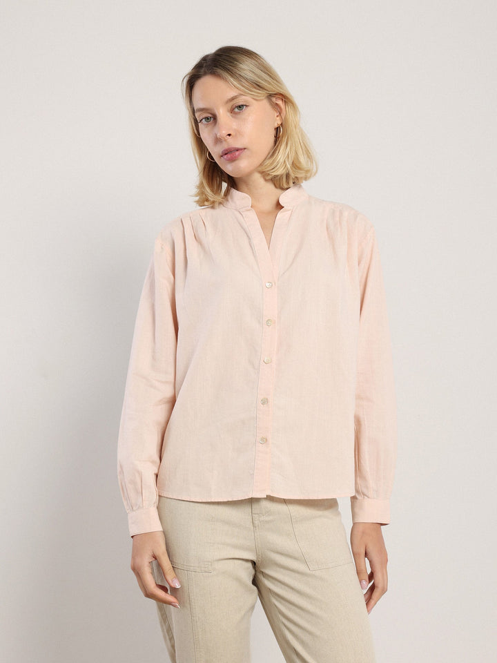 Akhen Button Up - Pale Rose