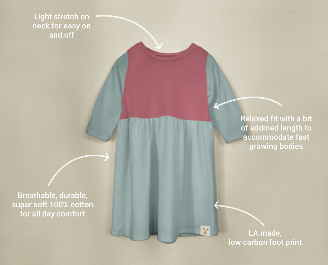Two-Tone Organic Cotton Jersey Dress - Wilshire