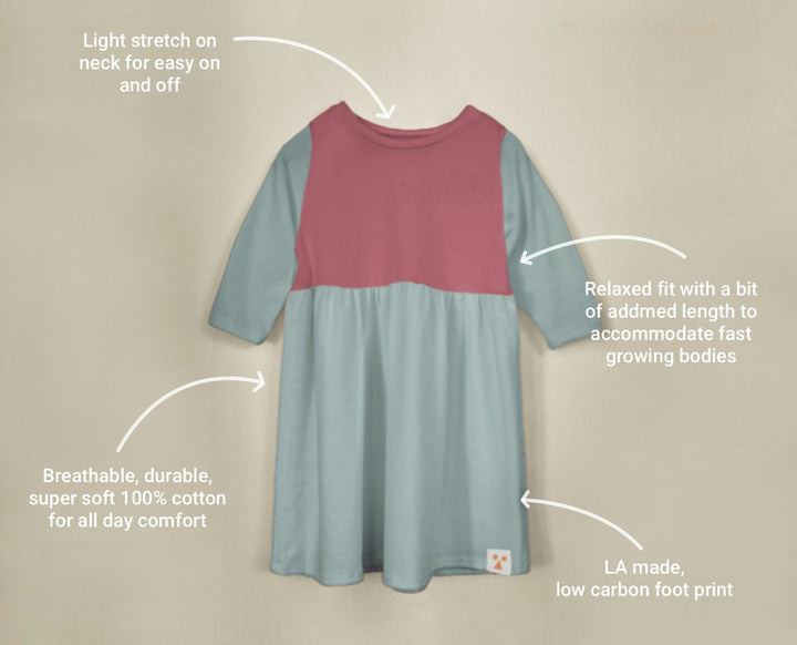 Two-Tone Organic Cotton Jersey Dress - Wilshire