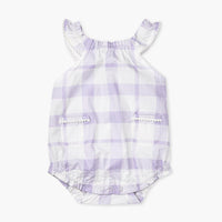 Gingham Bubble Romper - Lavender Gingham
