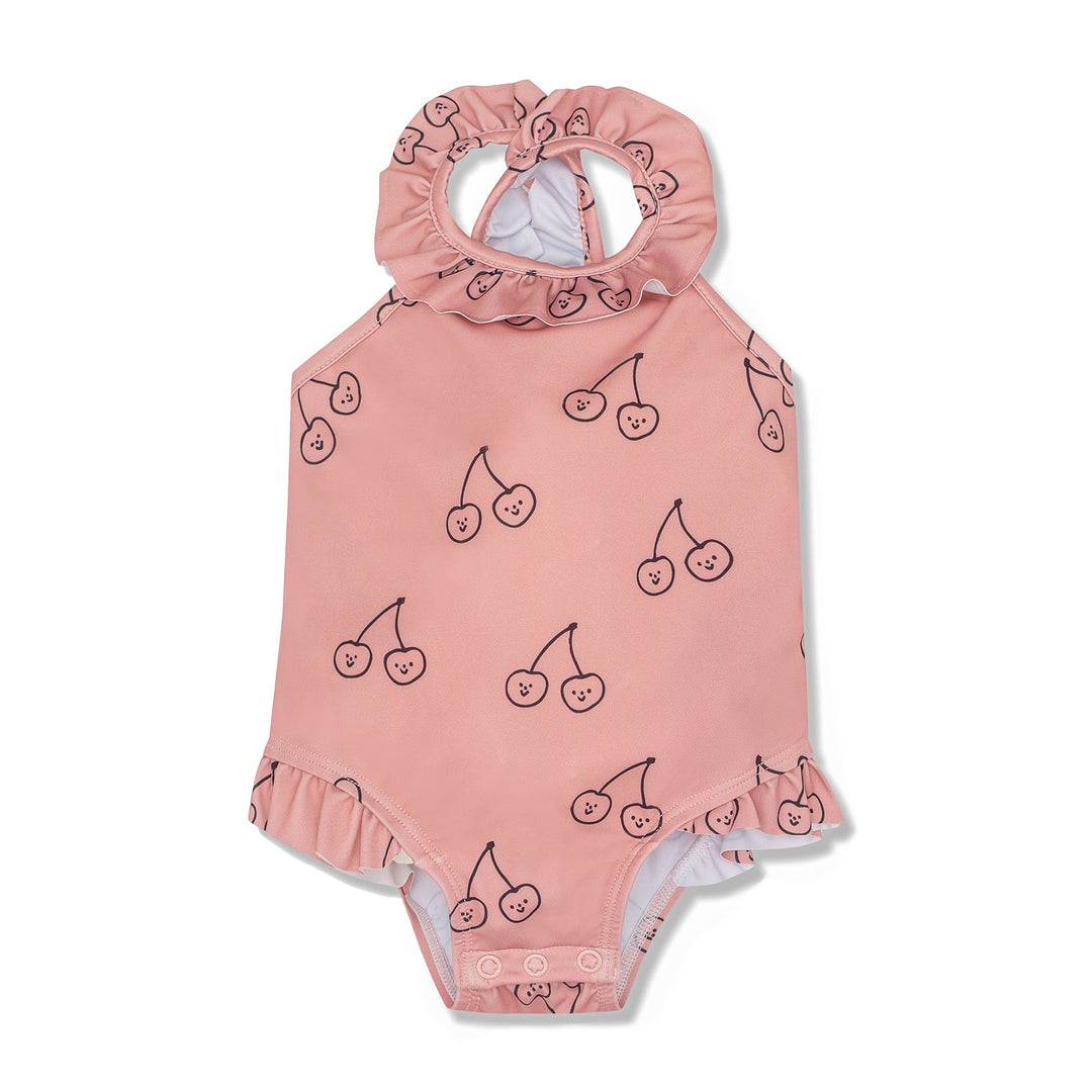 Cherries Baby Swimsuit - Mellow Pink