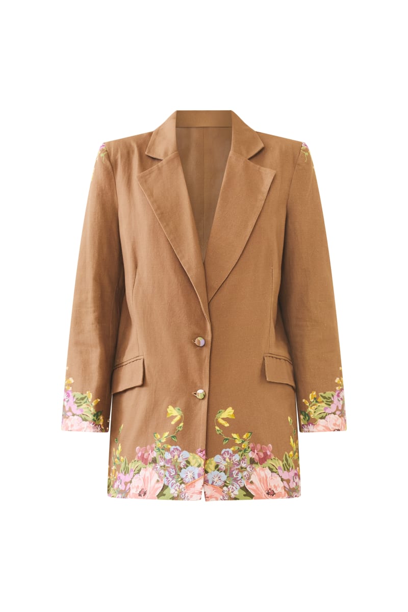 Sloan Blazer - Caramel Victorian Floral