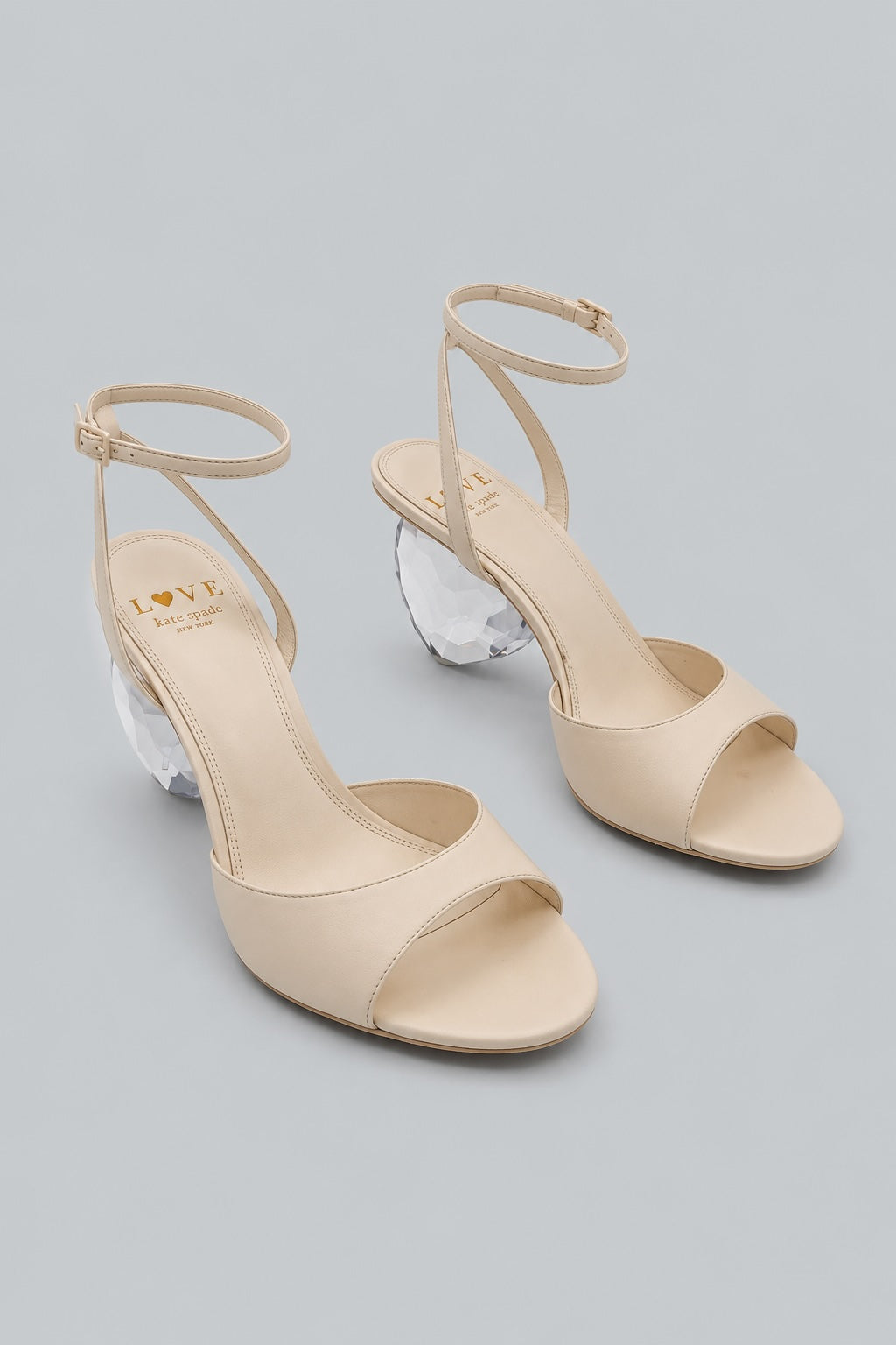 Heart Heel Sandals - Cream