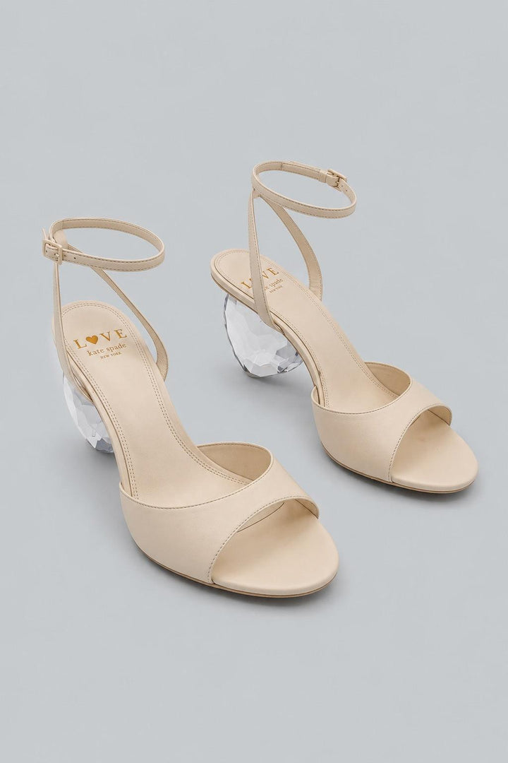 Heart Heel Sandals - Cream