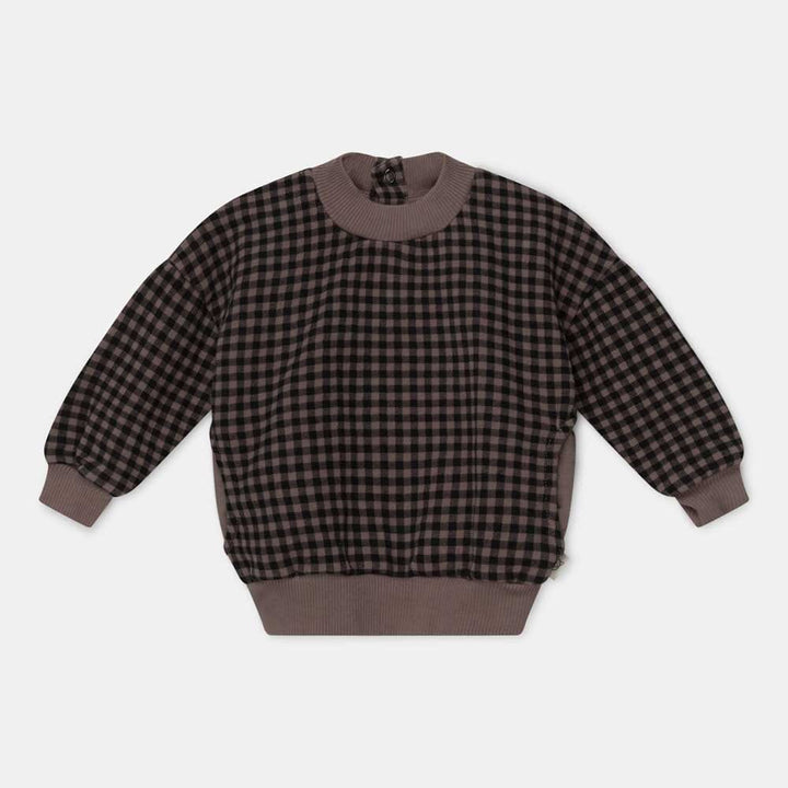 Organic Baby Plaid Sweatshirt - Taupe