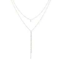 Layered Drop Necklace - silver