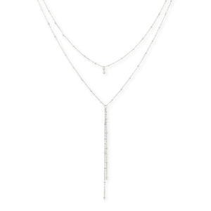 Layered Drop Necklace - silver