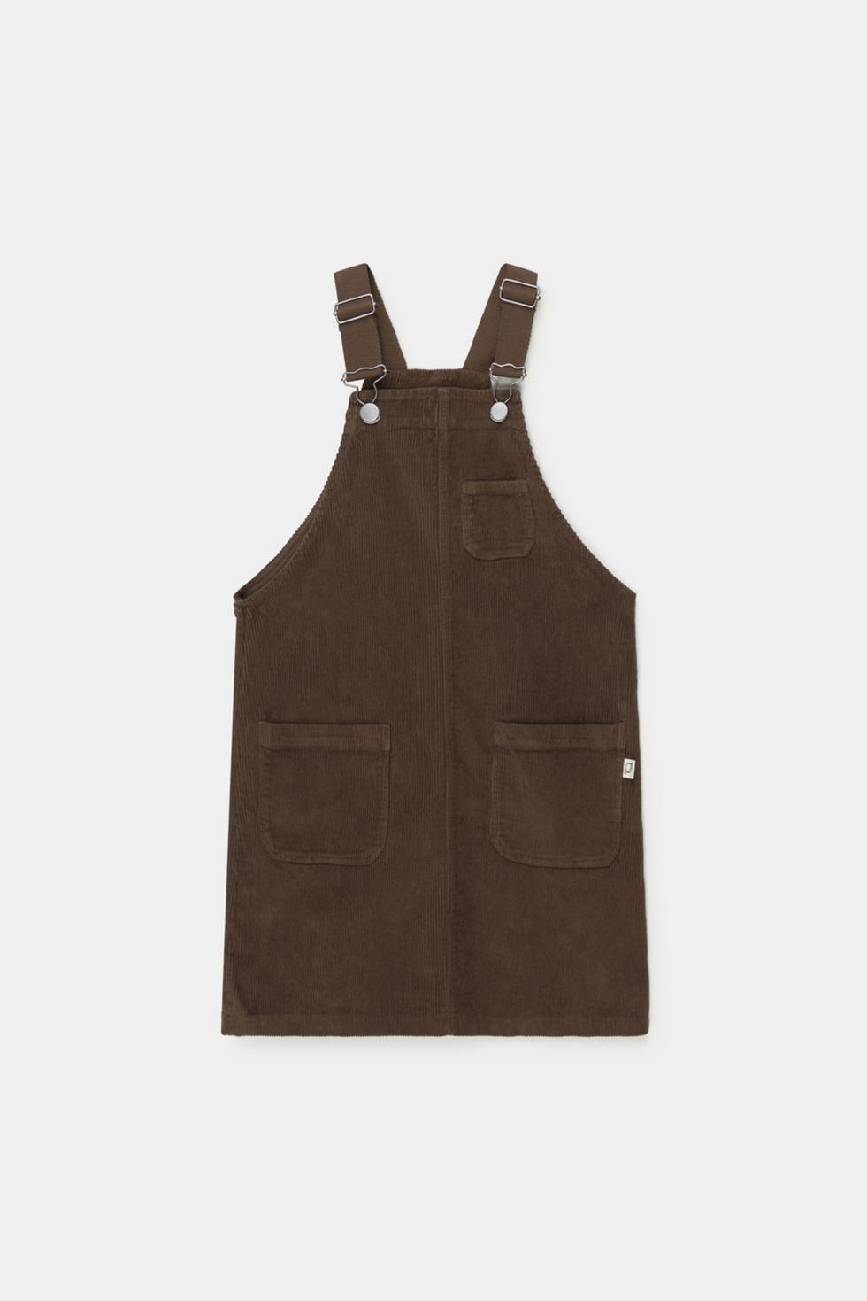 Comfort corduroy pinafore dress - Brown