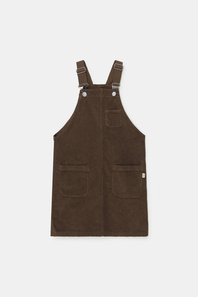 Comfort corduroy pinafore dress - Brown