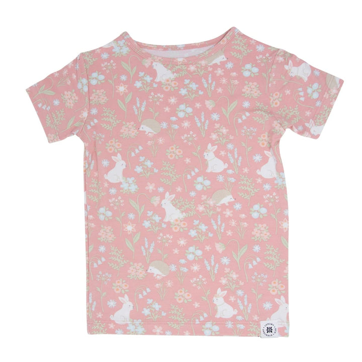 Pink Bunny Floral Summer Pajama Set - Woodland Bunny