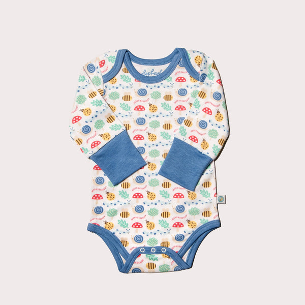 Grow With Me-long Sleeved Onesie - Busy Garden