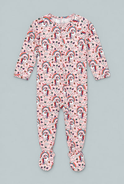 Zipper Footie - Rainbow Bright