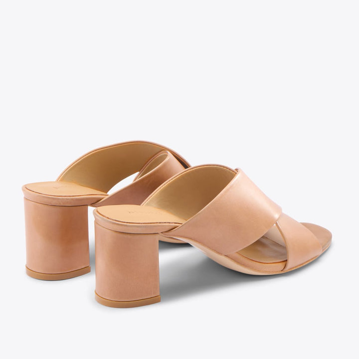 Carina Cross Strap Mule - Almond