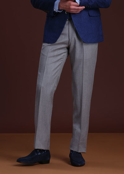 Wool & Cashmere Flannel Pant - Light Grey