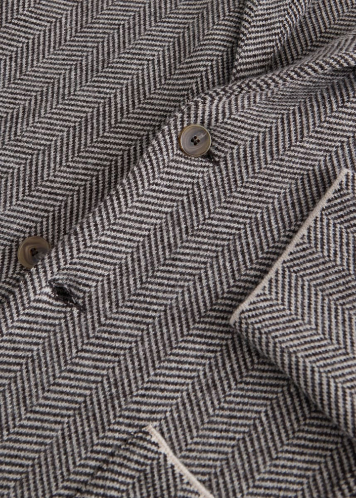 Knitted Bone Wool & Cashmere Jacket - Beige/Brown