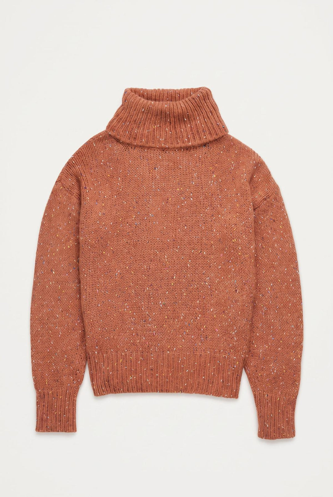 Donegal Turtleneck Sweater - Rust Brown