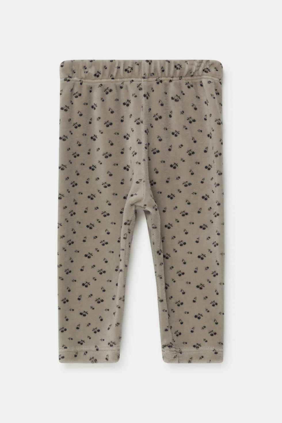 Velour baby leggings - Light grey