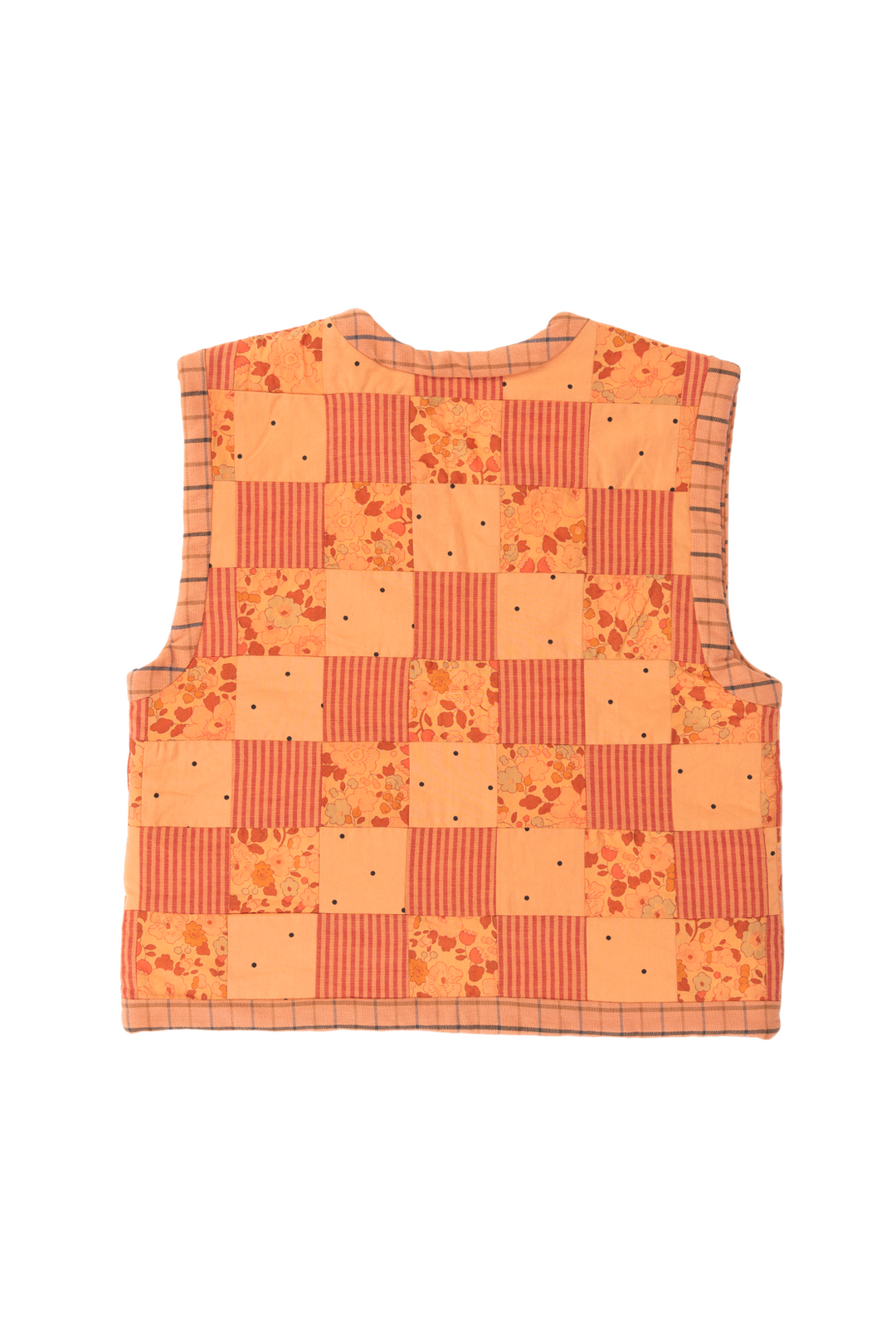 Sleeveless Kids Vest - Apricot Patchwork