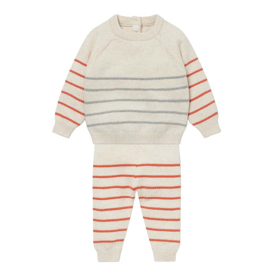 Knitted Striped Sweater & Jogger Sets Mori 