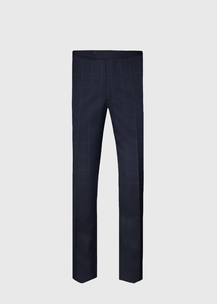 Wool Windowpane Suit - Navy