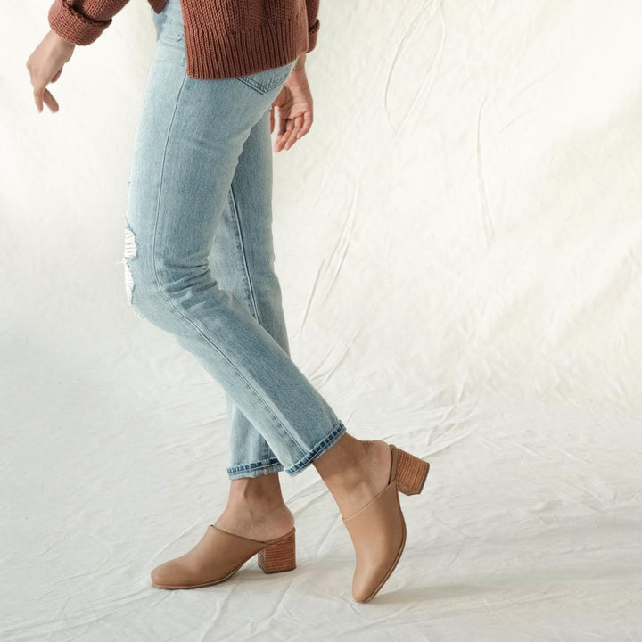 All-Day Heeled Mule - Almond