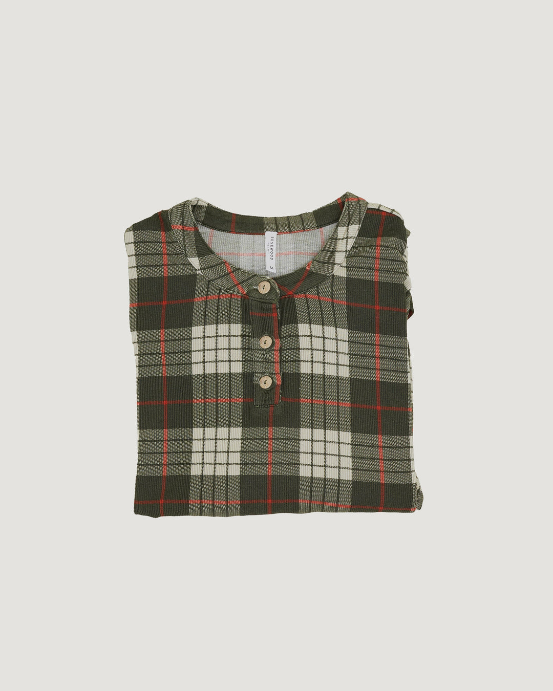 Men's Henley Top - Winter Plaid