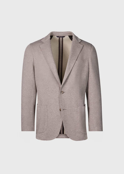Cotton & Cashmere Pique Soft Jacket - Brown
