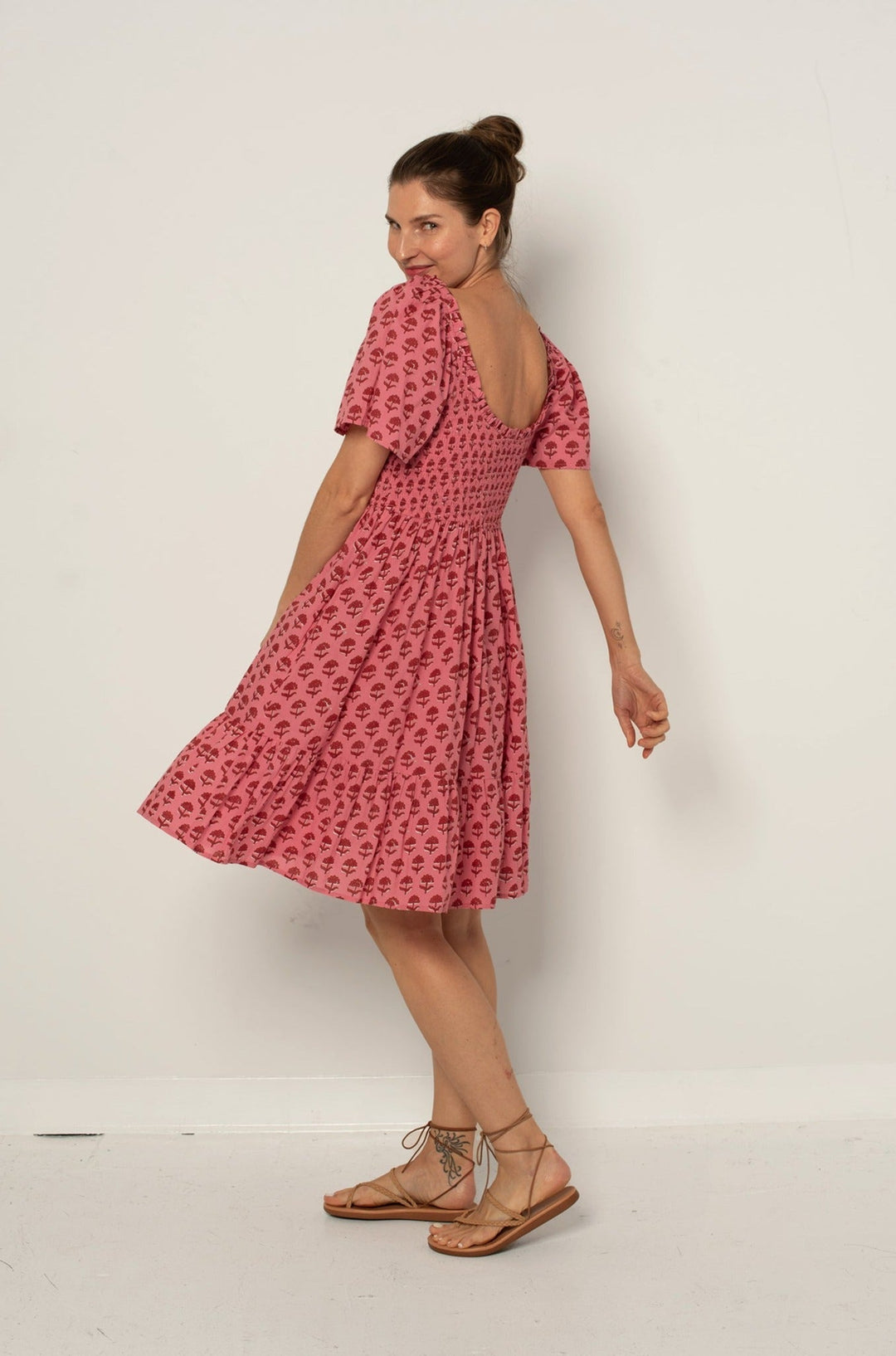 Delilah Dress - Red and Pink Hydrangea