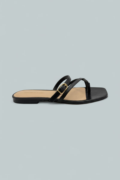 Women's Marthe Slide Flat Sandals - Black