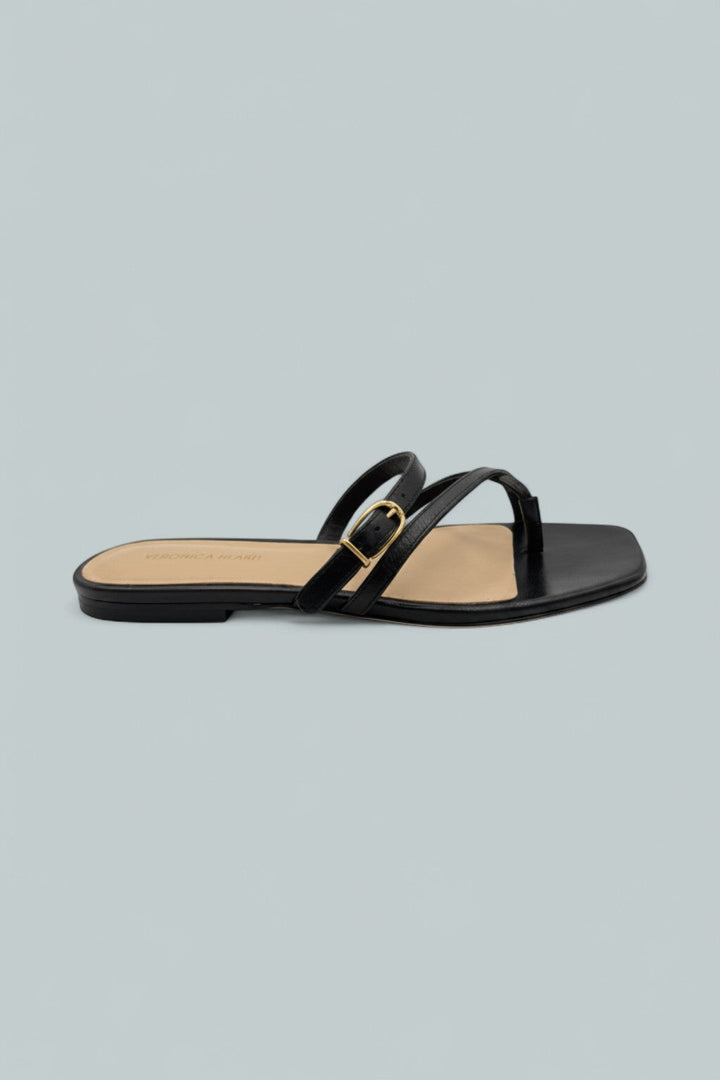 Women's Marthe Slide Flat Sandals - Black