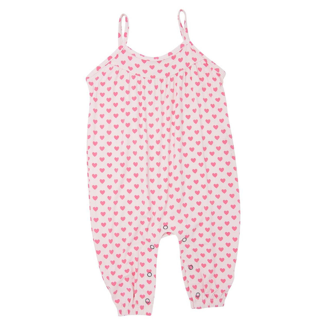 Tank Pant Romper - Pink Hearts