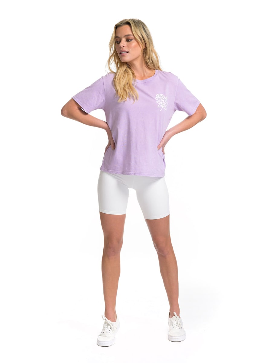 Fleurs Wide T-Shirt - Mineral Lavender