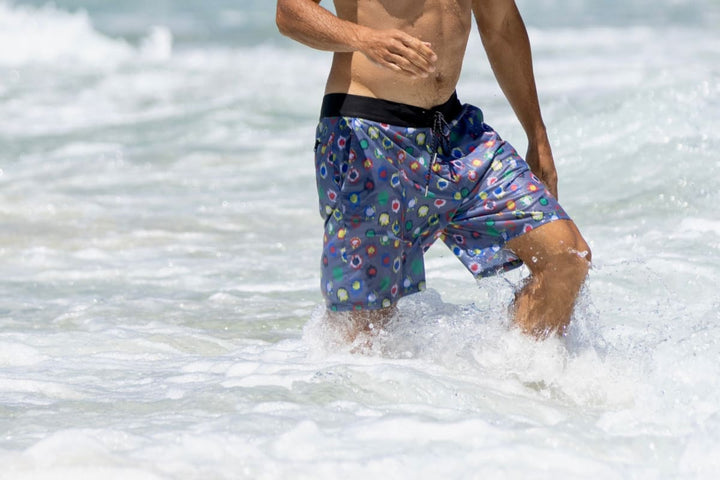 Abstract Polka Classic Trunks - Grey Multi