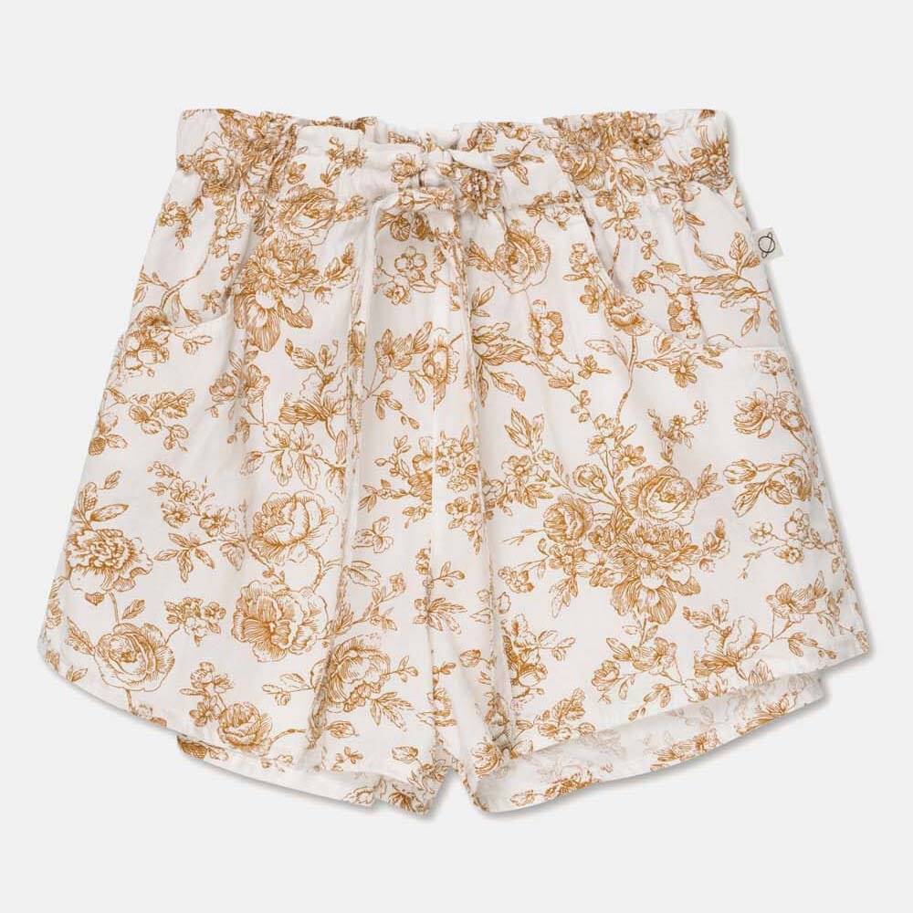 Cotton Floral Shorts - Ivory/Oil Shorts My Little Cozmo 