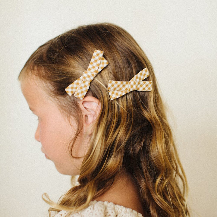 Olivia Pigtail Set - Pin Check Hair Accessories Bebe Organic 