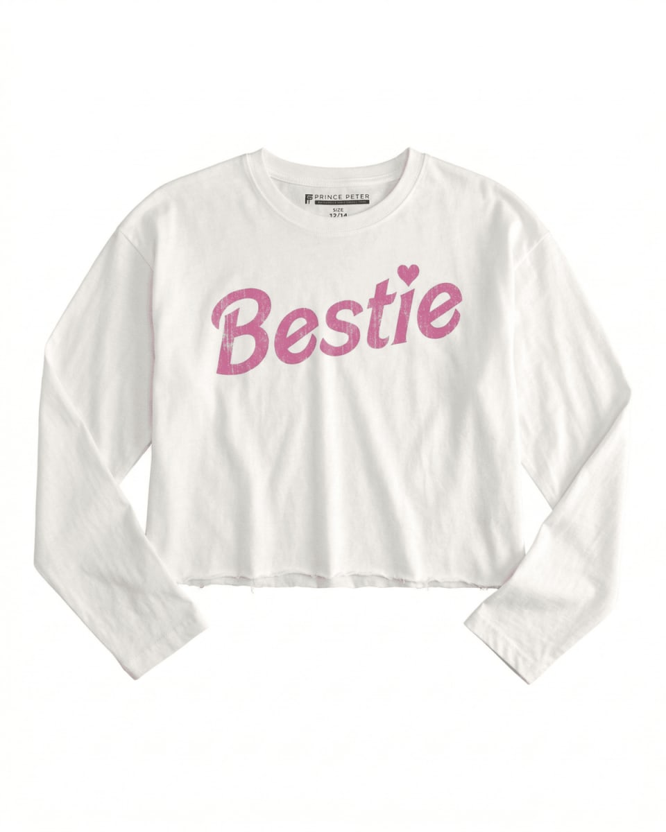 Bestie Crop Little Kids - White