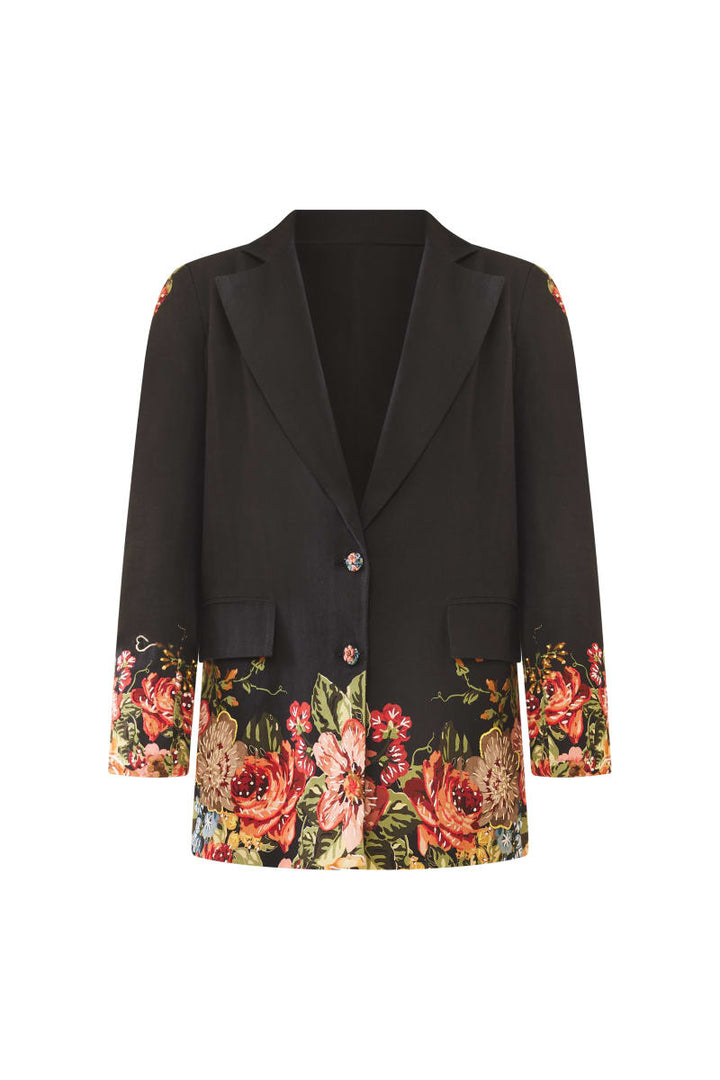 Sloan Blazer - Black Victorian Floral