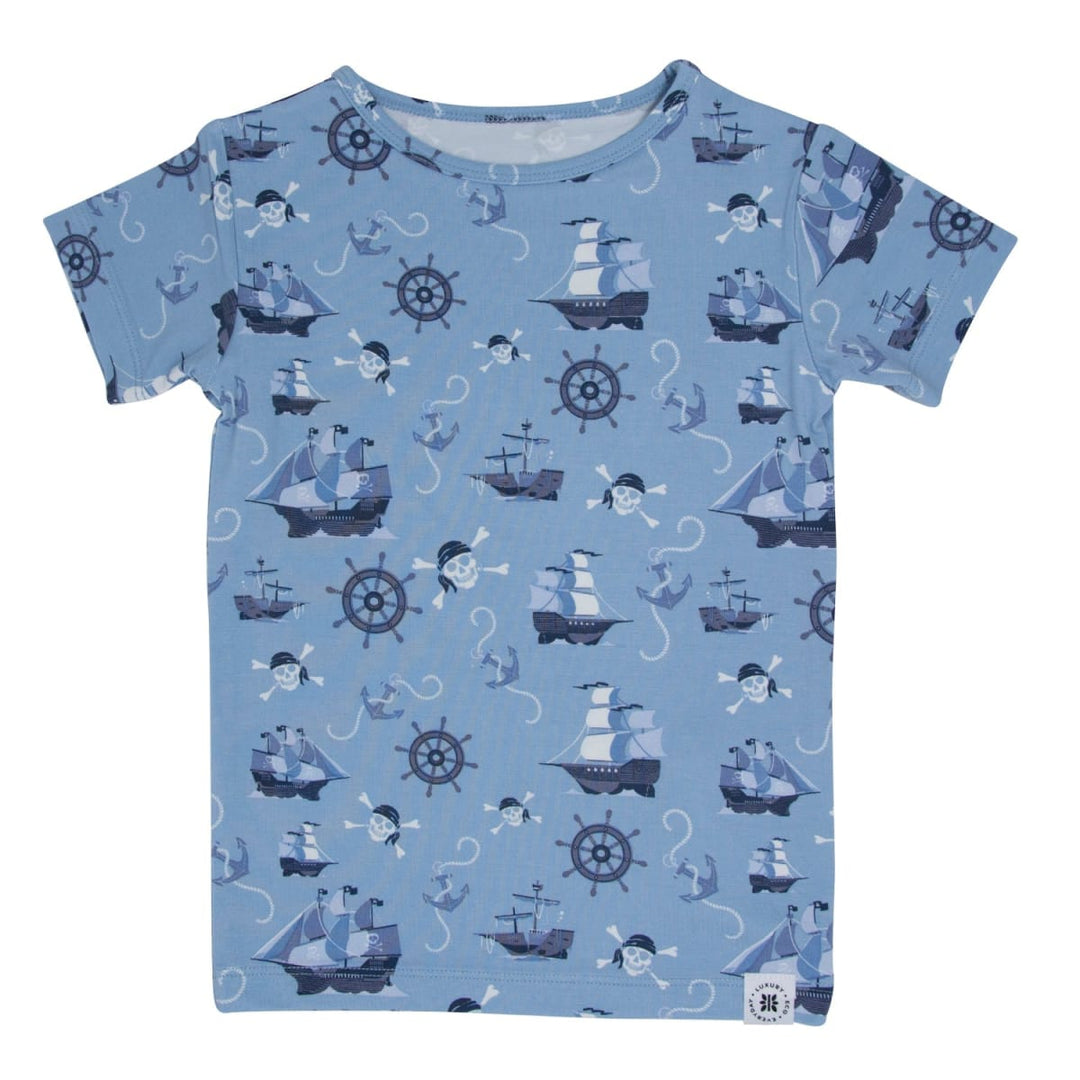 Pirate Ships Summer Pajama Set - Pirates Ahoy