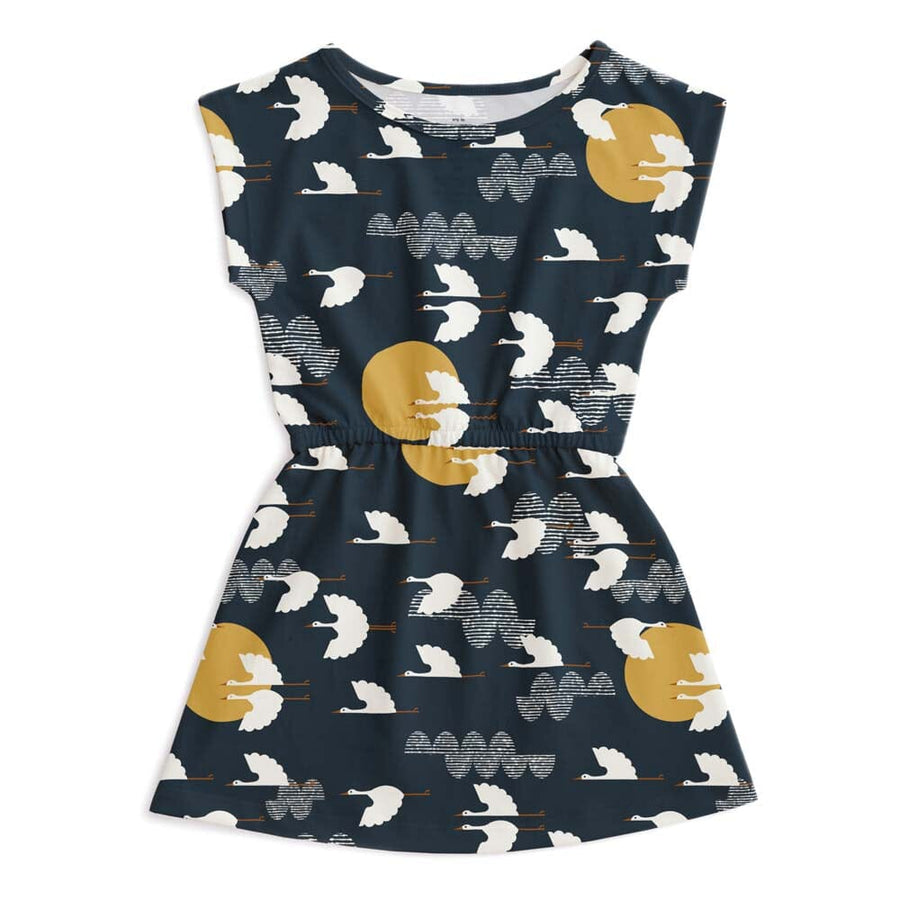 Sierra Dress - Cranes Night Sky Dresses + Skirts Winter Water Factory 