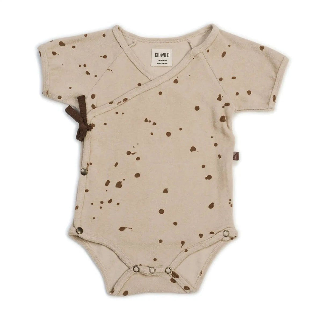 Organic Bodysuit - Splatter AOP Wheat Bodysuits + Onesies Kid Wild 