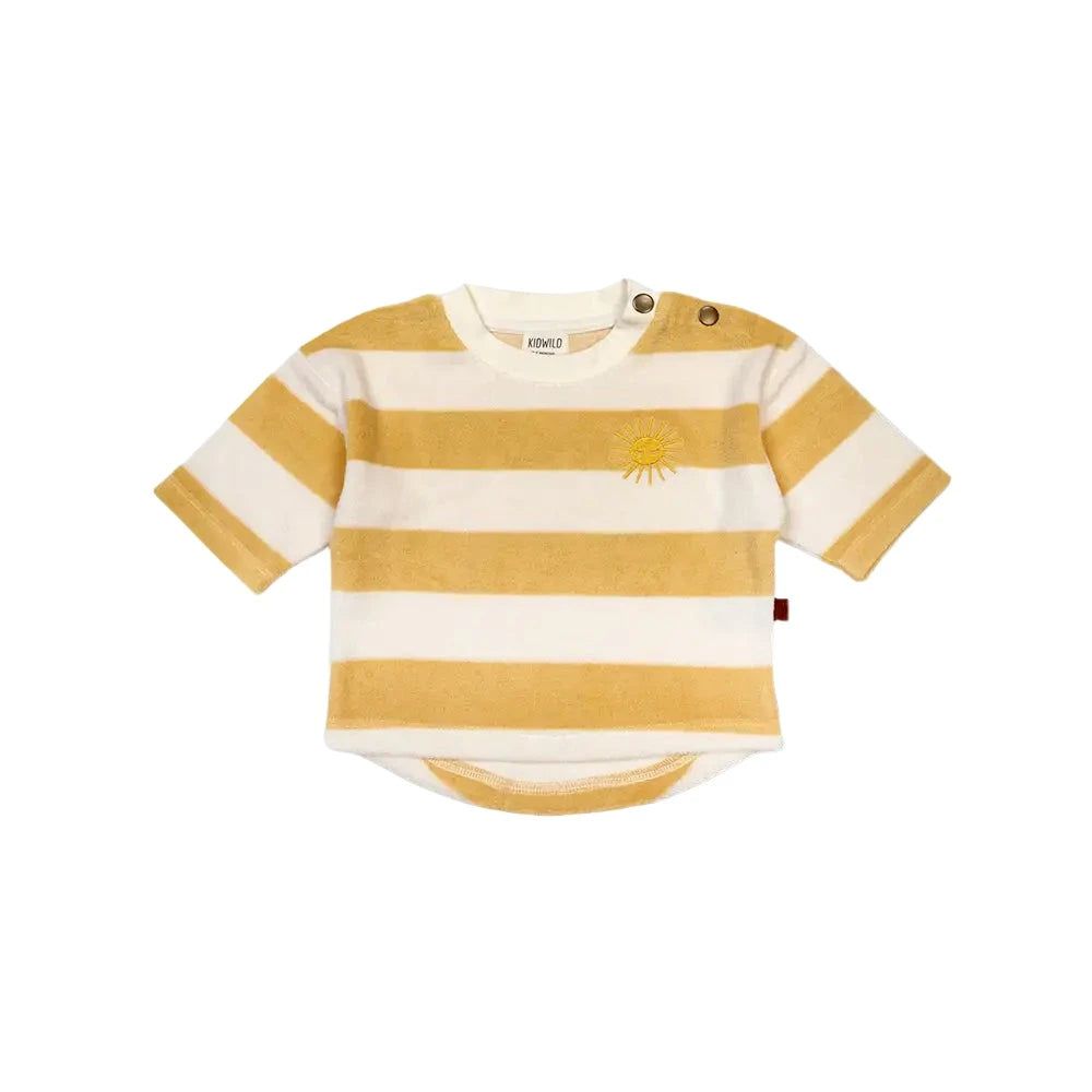 Organic Boxy Sweatshirt - Yellow Stripe Sweatshirts Kid Wild 