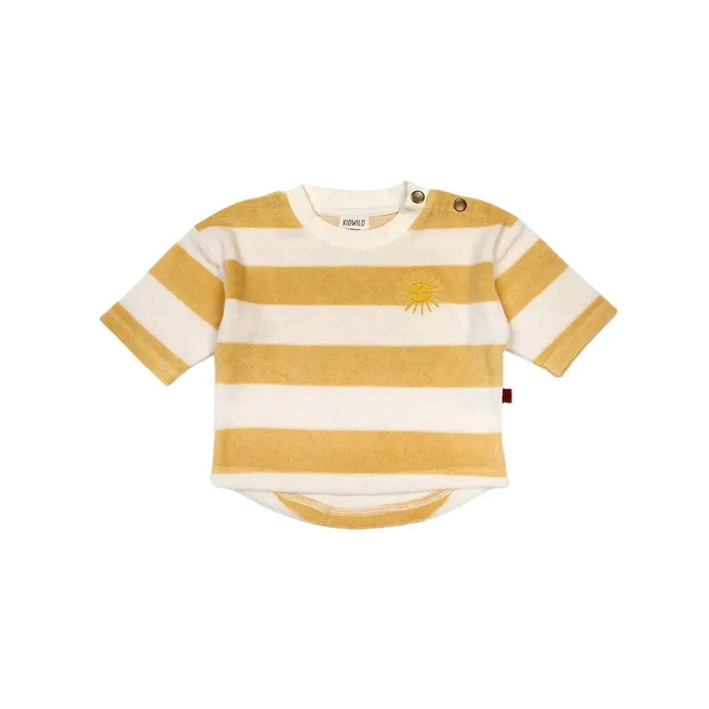 Organic Boxy Sweatshirt -  Yellow Stripe