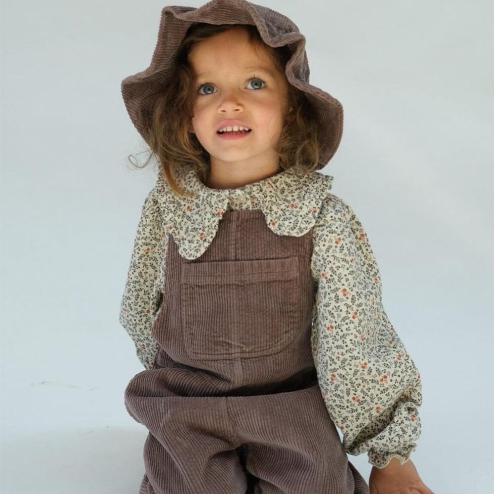 Organic Corduroy Kids Overalls - Garnet One Pieces My Little Cozmo 